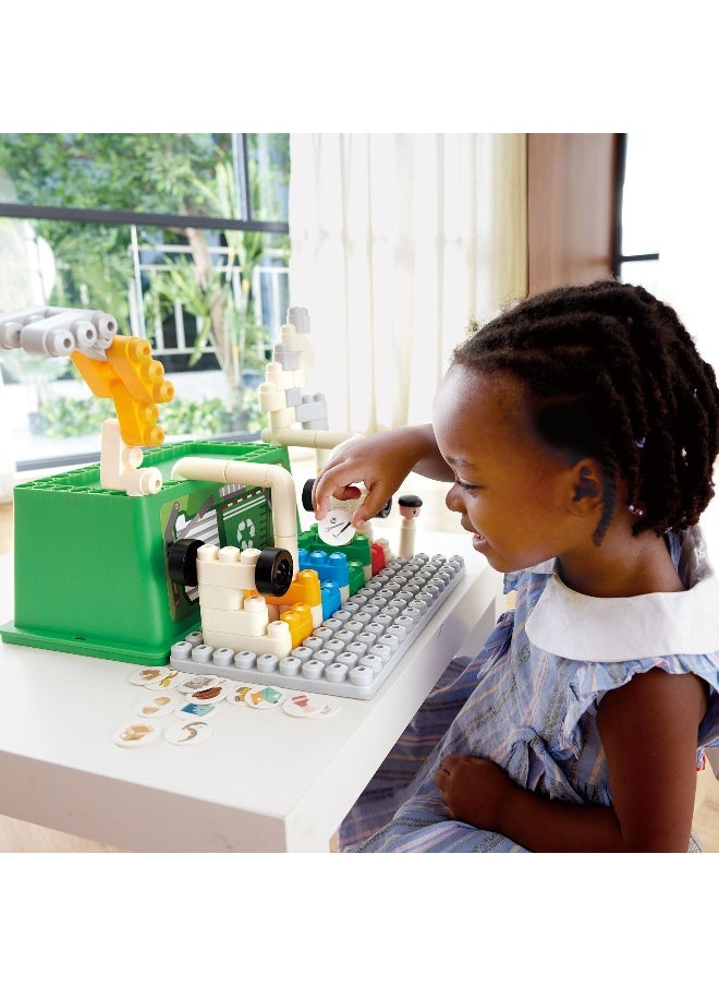 Hape Poly M Garbage Sorting Truck Building Set (101 Pieces)
