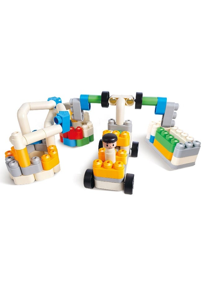 Hape Poly M Garbage Sorting Truck Building Set (101 Pieces)