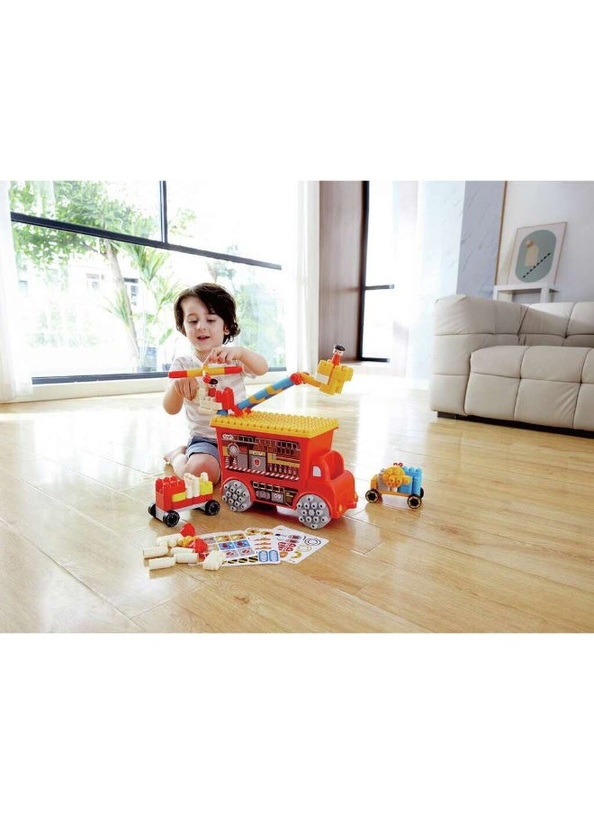 Hape Poly M Fire Rescue Truck Building Playset (107 Pieces)