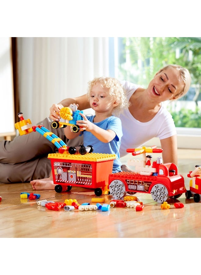 Hape Poly M Fire Rescue Truck Building Playset (107 Pieces)