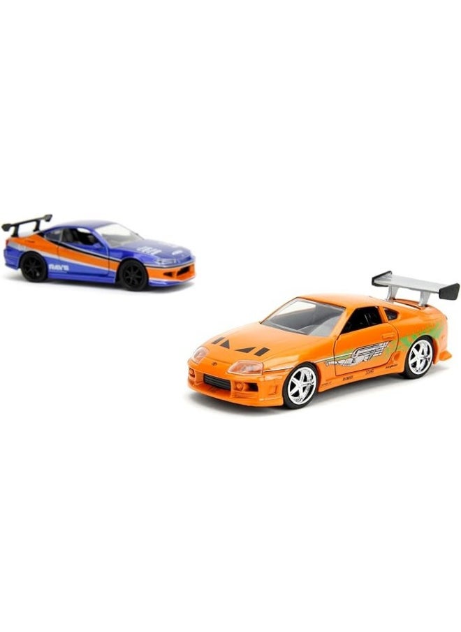 Jada Fast & Furious Twin Pack Model Car Set 2001 Nissan Silvia S15 & Brian's Toyota Supra (1:32)