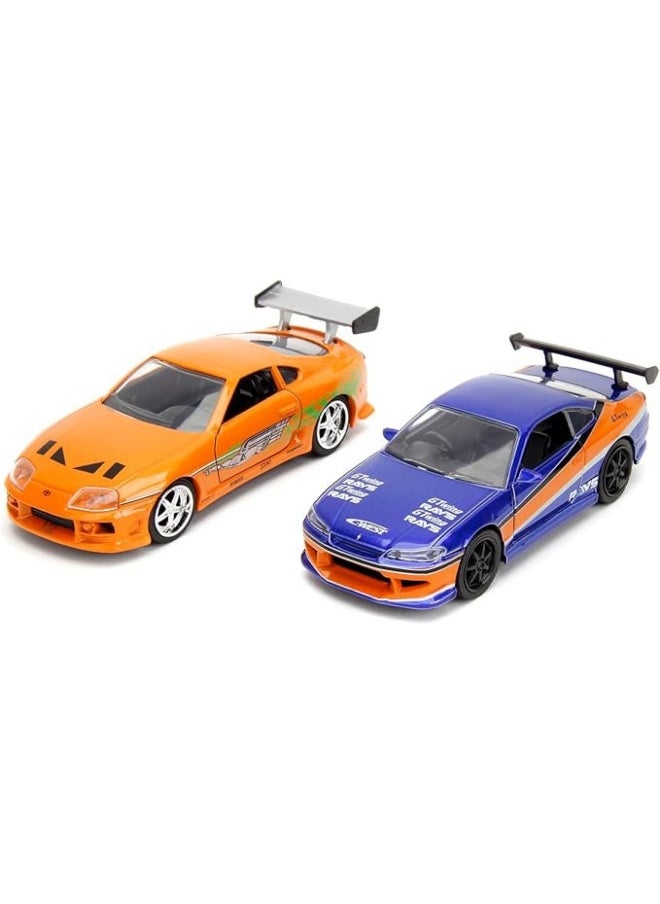 Jada Fast & Furious Twin Pack Model Car Set 2001 Nissan Silvia S15 & Brian's Toyota Supra (1:32)