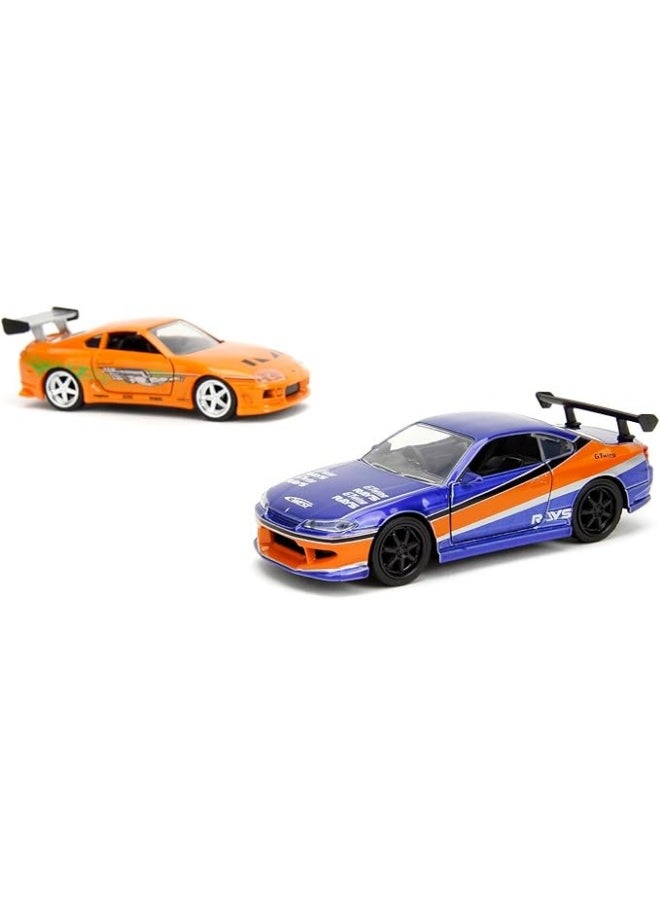 Jada Fast & Furious Twin Pack Model Car Set 2001 Nissan Silvia S15 & Brian's Toyota Supra (1:32)