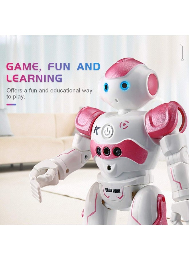 Rc Robot Toys Gesture Sensing Smart Robot Toy For Girls Can Singing Dancing Speaking Christmas Birthday (Pink)