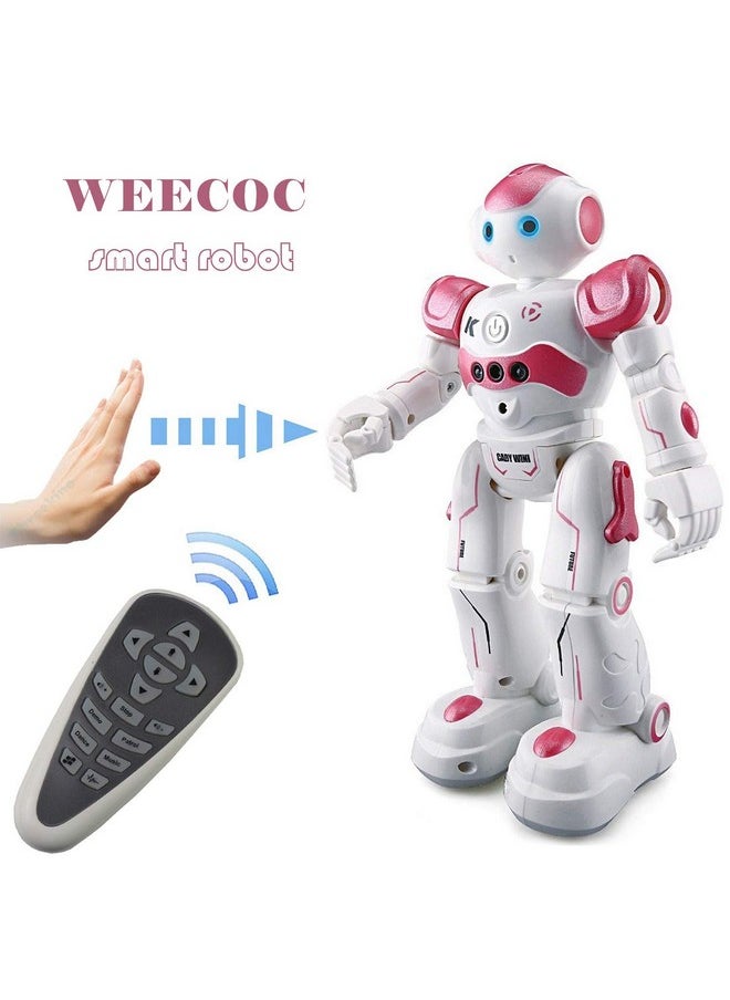 Rc Robot Toys Gesture Sensing Smart Robot Toy For Girls Can Singing Dancing Speaking Christmas Birthday (Pink)