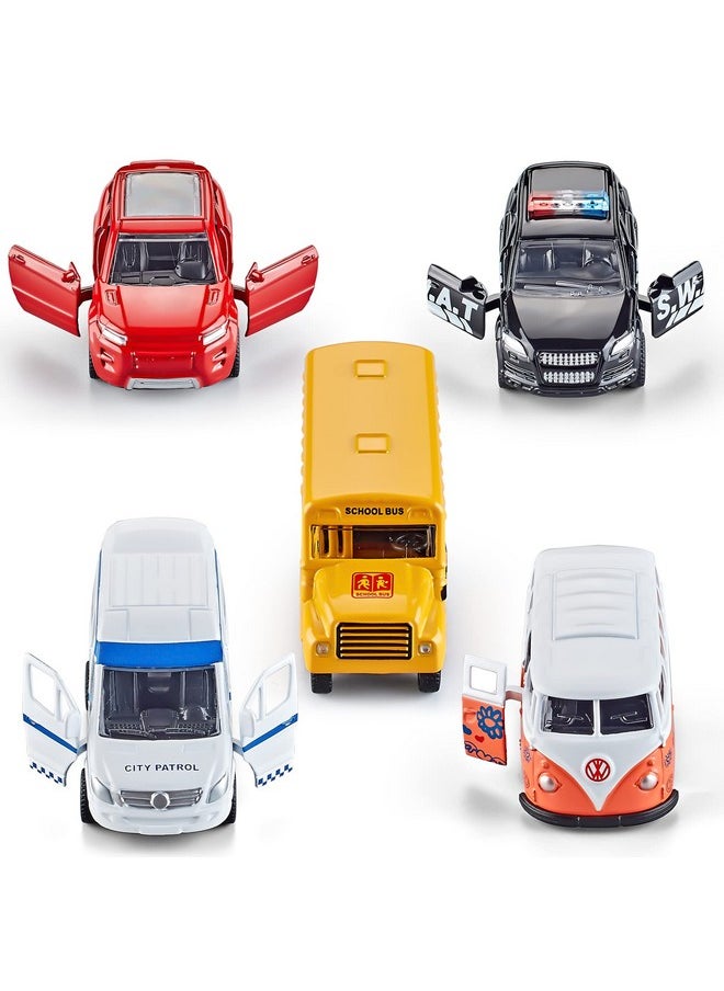 Die-Cast Metal Toy Cars Set Of 5, Openable Doors, Pull Back Car, Gift Pack For Kids (Official Car)