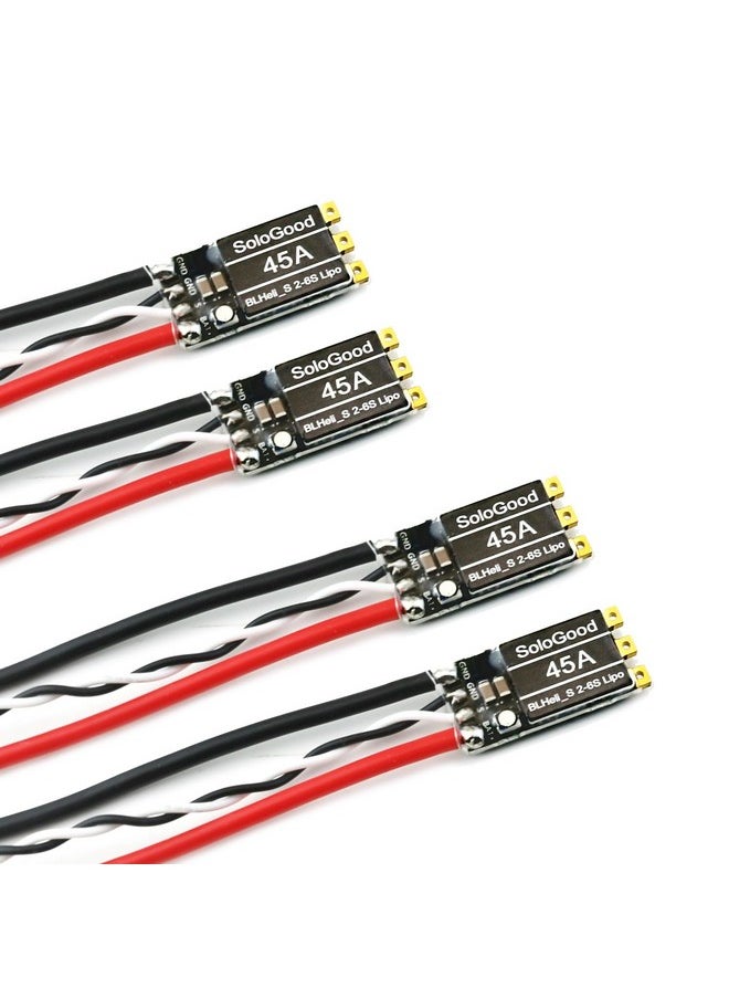 4Pcs 45A Esc 2-6S Brushless Esc Lipo Blheli_S Brushless Electronic Speed Controller 45A Support D-Shot 150/300/600 For Rc Fpv Quadcopter