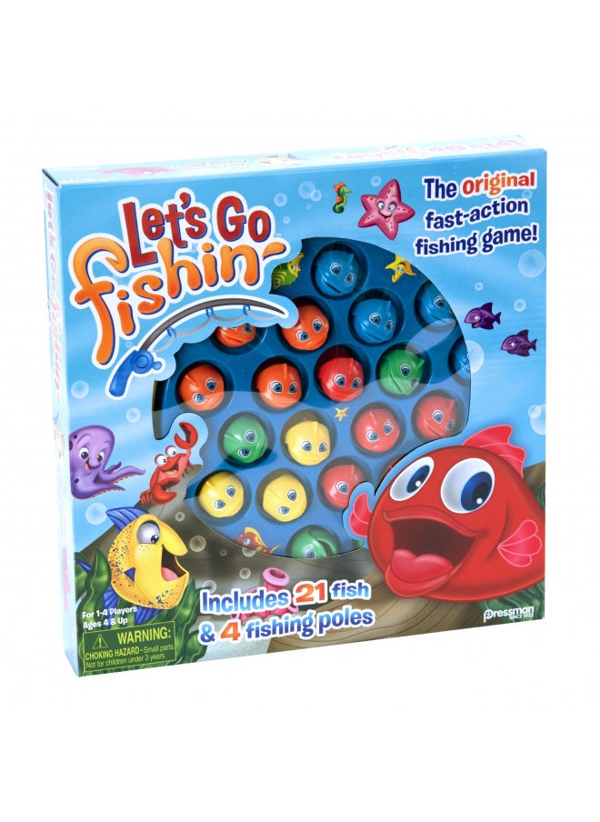 Let's Go Fishin' Game by Pressman - The Original Fast-Action Fishing Game!, 1-4 players