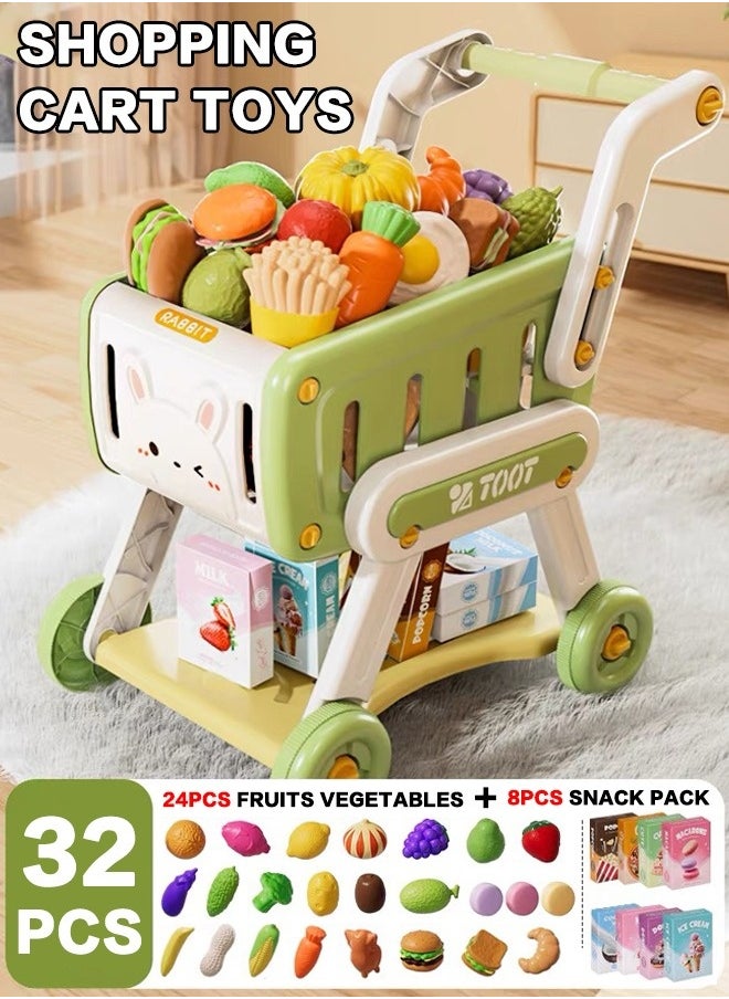 Kids  Kitchen Toys Set - 33 PCS Durable Pretend Play Kitchen Toys for Toddler,Play House Kitchen Toys For Kids,With fruit and vegetable and snack box,for Girls Boys Ages 3 4 5 6 7 8 Years Old