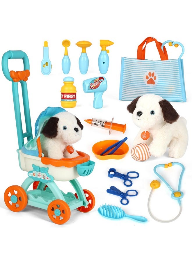 Veterinarian Playset For Kids, Doctors Play Set, Dog Toys For Kids, Toys For Girls 3 4 5 Years Old, Pet Care Play Set With Puppy Stroller For Toddlers Boys 3-5