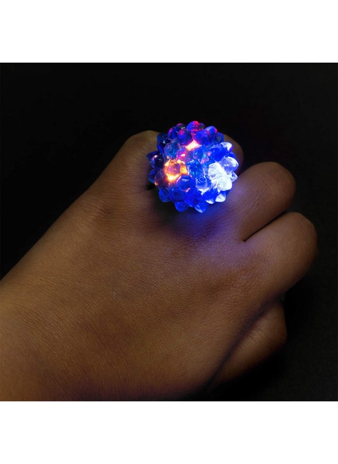 Flashing Colorful Led Light Up Bumpy Jelly Rubber Rings Finger Toys For Parties, Event Favors, Raves, Concert Shows, Gifts (18 Pack)