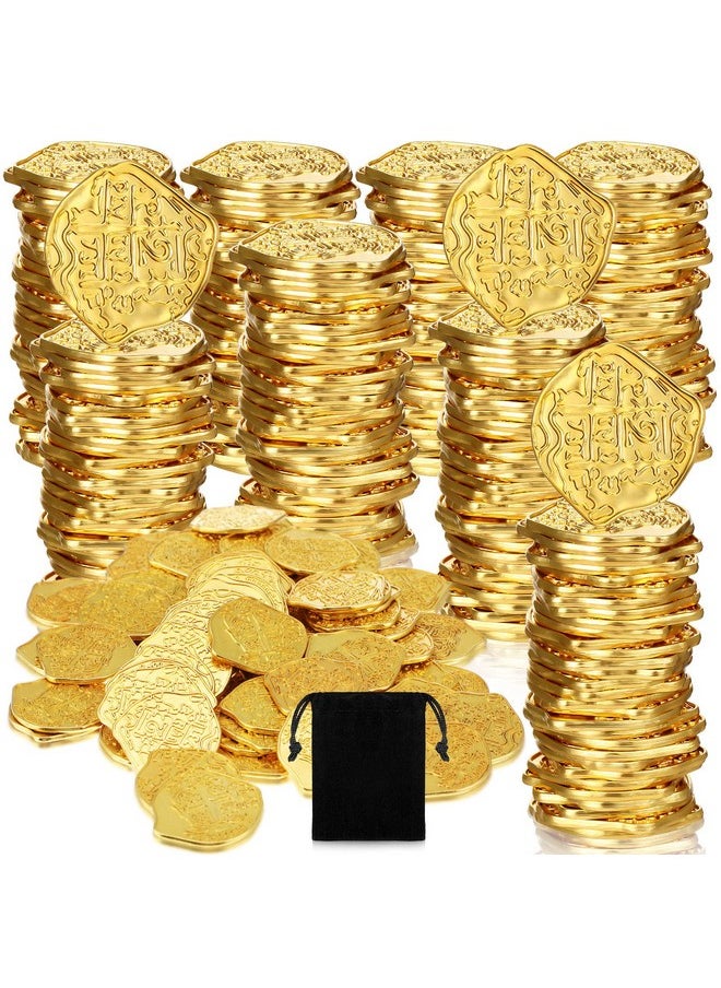 100 Pcs Metal Pirate Coins Pirate Gold Coins Treasure Chest Spanish Doubloon Fake Coins Tokens For Kids Board Games Pirate Party Cosplay (Irregular)