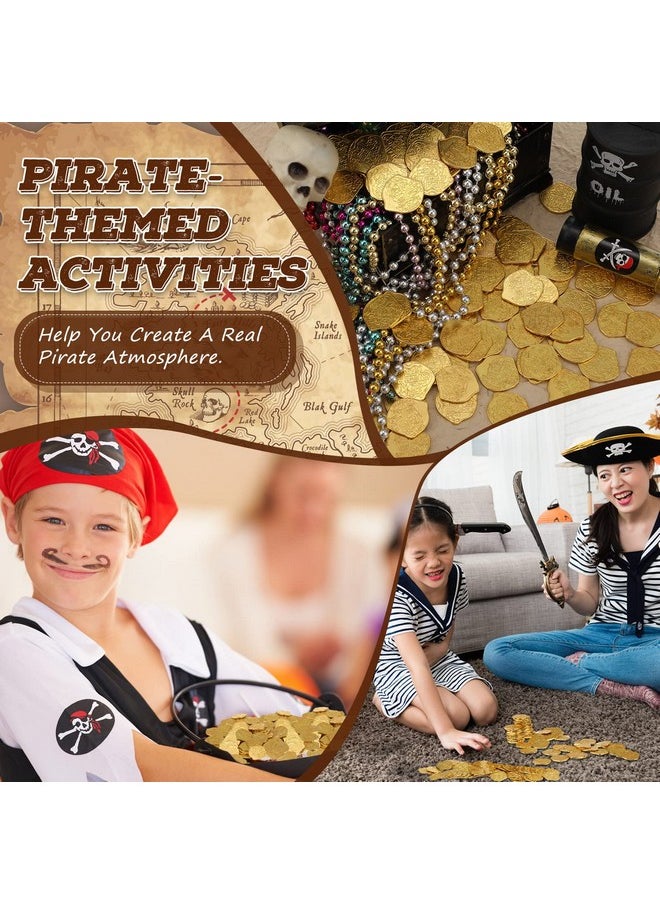 100 Pcs Metal Pirate Coins Pirate Gold Coins Treasure Chest Spanish Doubloon Fake Coins Tokens For Kids Board Games Pirate Party Cosplay (Irregular)