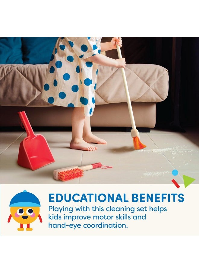 - Kids Cleaning Set - Cleaning Toys For Toddlers, Children - Pretend Play Kit- Broom, Mop, Brush, Dustpan, Duster- Sweep N' Clean- 2 Years +