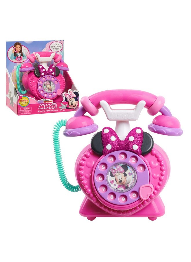 Nior Minnie Mouse Ring Me Rotary Pretend Play Phone With Lights And Sounds, Kids Toys For Ages 3 Up By Just Play