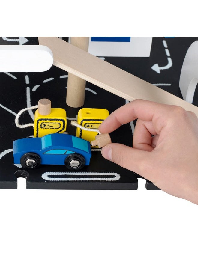 Klein Michelin Car Service Mechanic Station Kids Wooden Toy Playset With 1 Play Car, Screwdriver, And Tires For Ages 3 And Up