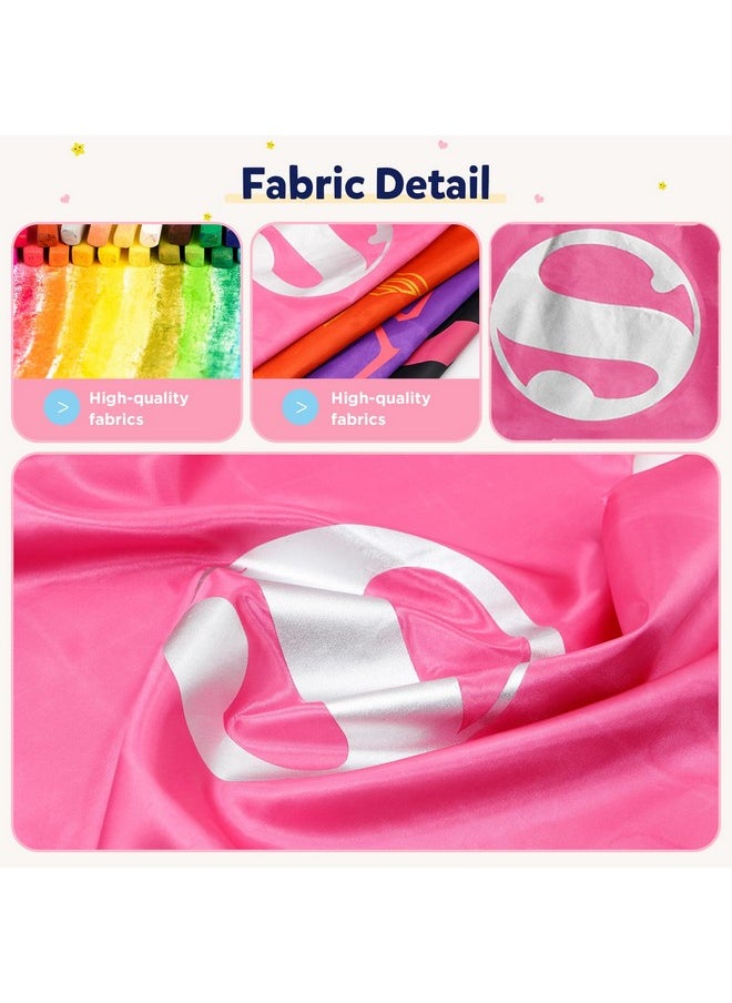 Superhero Capes And Mask For Kids,Superhero Costume Boys Grils Christmas Halloween Cosplay For 3-10 Years Old 2Pcs (Pink+Black)