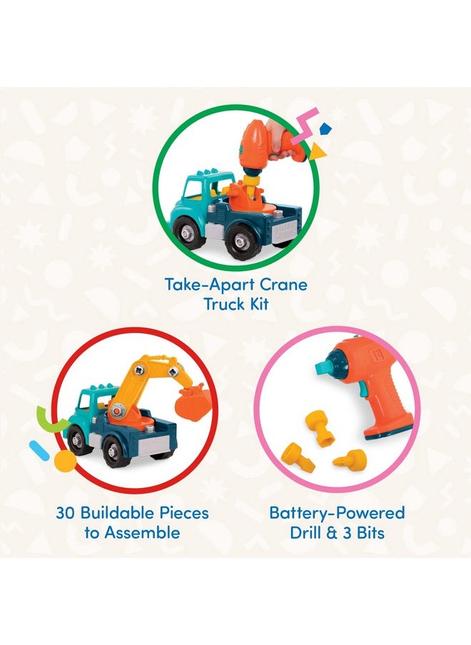 - Classic Construction Toy - Pretend Play Tools - Toddler Trucks - Dexterity Building Toy - 3 Years + - Take-Apart Crane