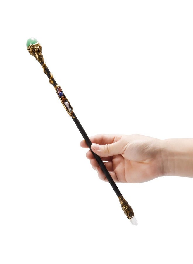 Fine Handcrafted Crystal Magic Wand Green Aventurine Gemstone White Crystal Gemstone Magic Wand Cosplay Magic Wand For Witches And Wizards