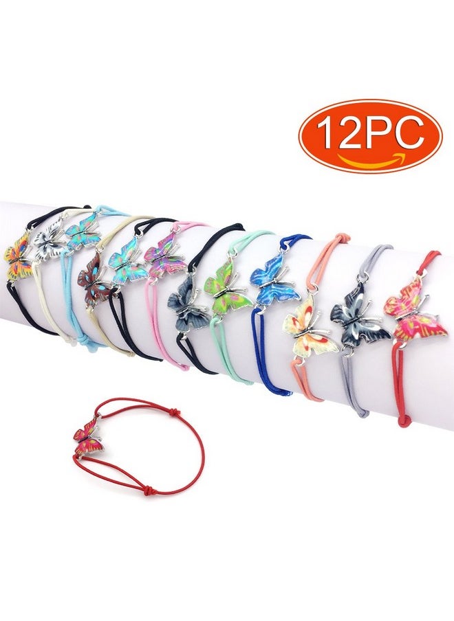 12Pc Women Girl Butterfly Bracelet Value Set Kids Party Favor Adjustable Bracelet
