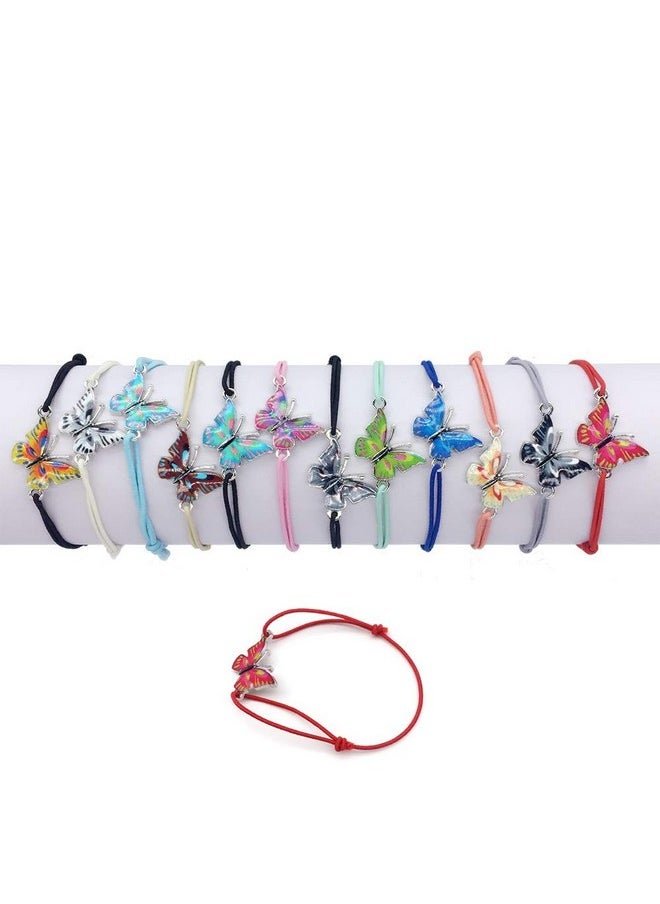 12Pc Women Girl Butterfly Bracelet Value Set Kids Party Favor Adjustable Bracelet