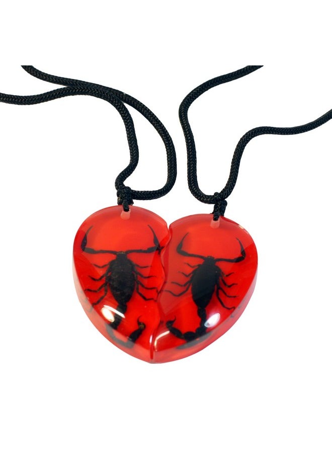 Sp2212 Heart Necklace, Red/Black