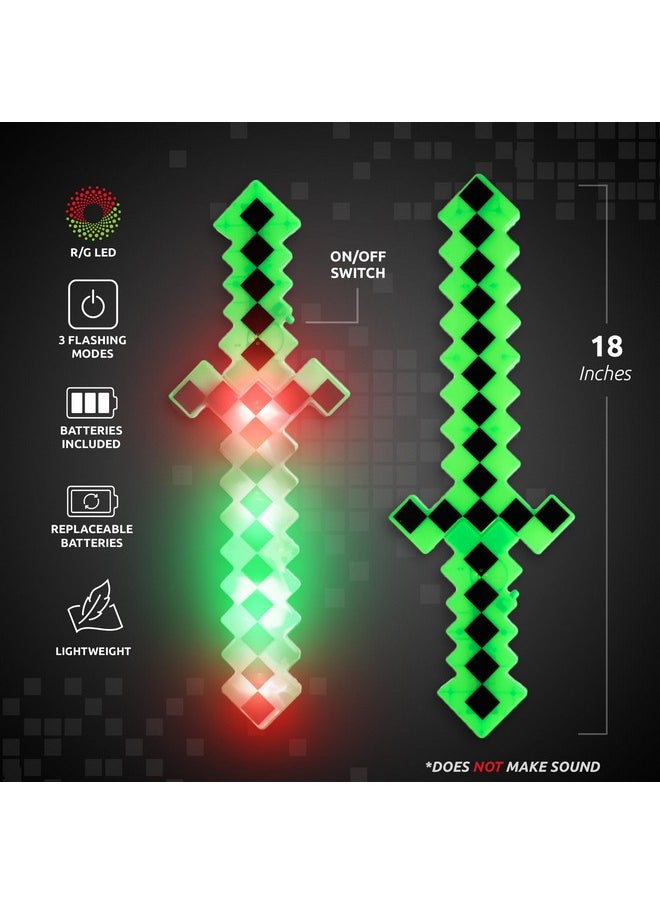 Led Light Up Pixel 8-Bit Toy Sword For Kids (Green, 18