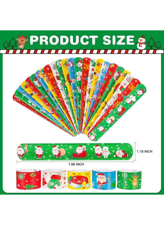 48Pcs Christmas Slap Bracelets Party Favors Toys For Kids Xmas Party Favors Christmas Stocking Stuffers (Christmas)