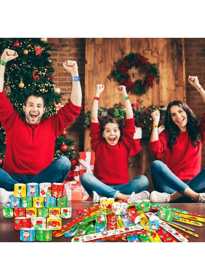 48Pcs Christmas Slap Bracelets Party Favors Toys For Kids Xmas Party Favors Christmas Stocking Stuffers (Christmas)