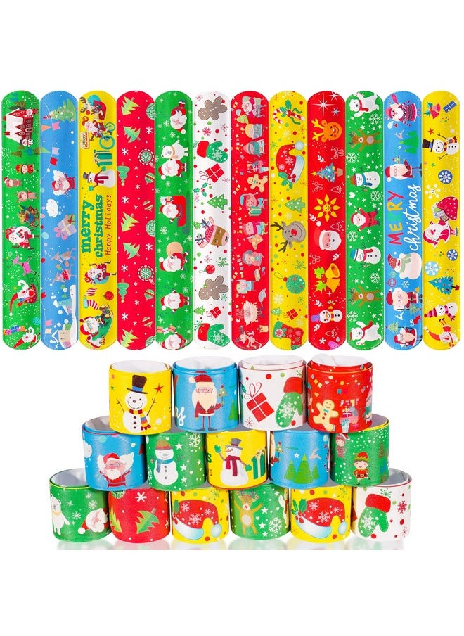 48Pcs Christmas Slap Bracelets Party Favors Toys For Kids Xmas Party Favors Christmas Stocking Stuffers (Christmas)