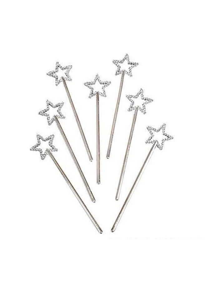 Mini Sequin Star Wands | Silver | Pack Of 12