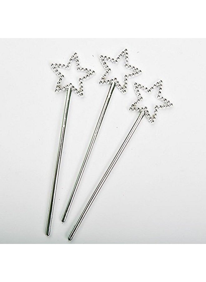 Mini Sequin Star Wands | Silver | Pack Of 12