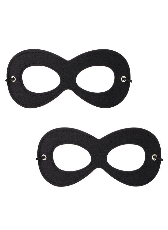 2Pcs Superhero Masks, Black Felt Eye Masks, Halloween Dress Up Masks, Adjustable Half Masks With Elastic Rope - Great Party Cosplay Accessory