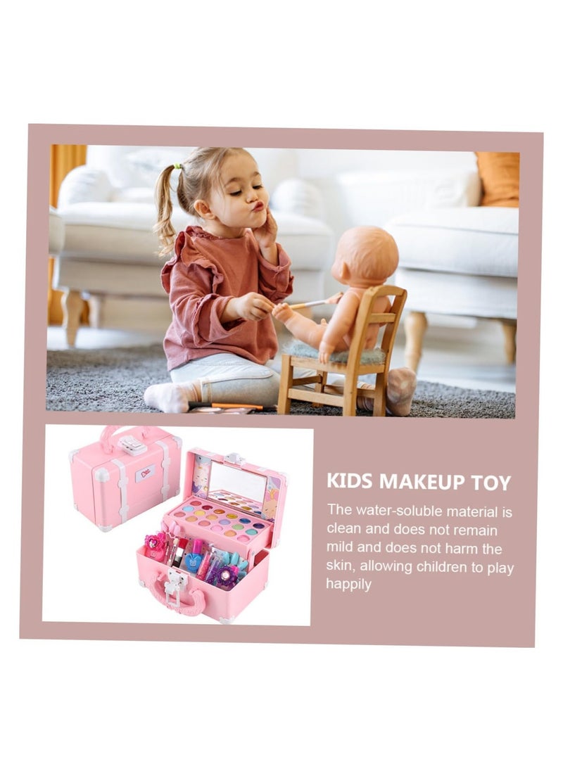 Kids Makeup Kit for Girls Cosmetic Beauty Set Portable Makeup Kit with Storage Case Washable and Nontoxic Cosmetic Toys for Girls Gift