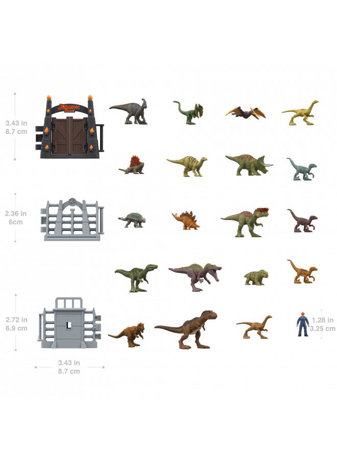 Jurassic World Dominion 2023 Holiday Advent Calendar, 24-Day Countdown, Daily Surprise of Mini Dinos, Humans & Gate Pieces