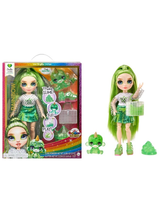 Rainbow High Jade Hunter Slime Kit & Pet Fashion Doll (28 cm)