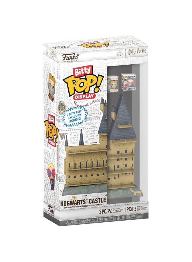 Funko Pop! Harry Potter Bitty Pop! Display Hogwarts Castle Display Shelf ( 10.0 cm )  with 2 Vinyl Figures (2.3 cm) Set