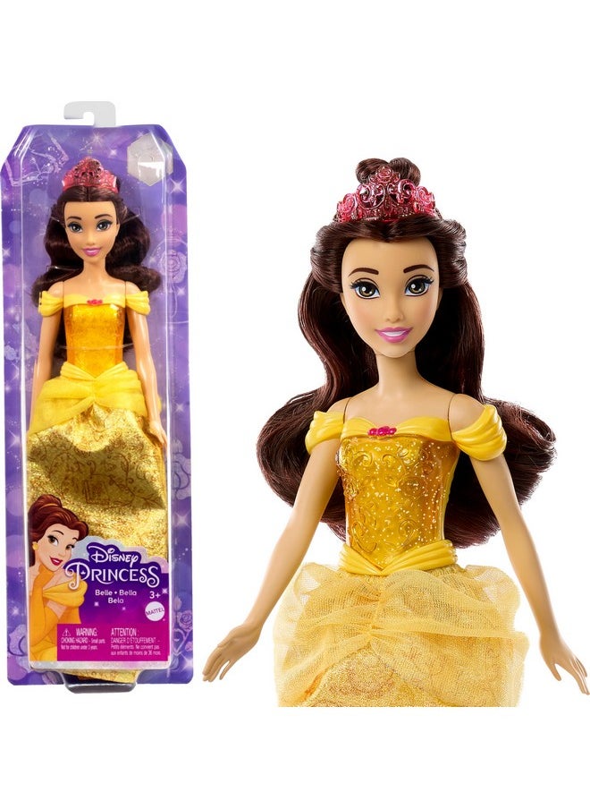 Disney Princess Toys, Belle Fashion Doll, Sparkling Look With Brown Hair, Brown Eyes & Tiara Accessory, Inspired By The Beauty & The Beast Movie