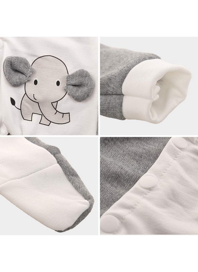 13-15 Inch Baby Doll Clothes Elephant Jumpsuit Outfit 1Pcs For New One Year Old 15 Inch Small Baby Doll Clothes Grey And White Doll Pajamas Clothes