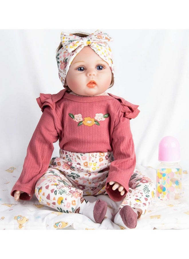 Reborn Baby Doll Clothes 22 Inch Girl Outfit Accessories For 20-22 Inch Reborn Doll Baby Girl Doll Clothes 4Pcs Set