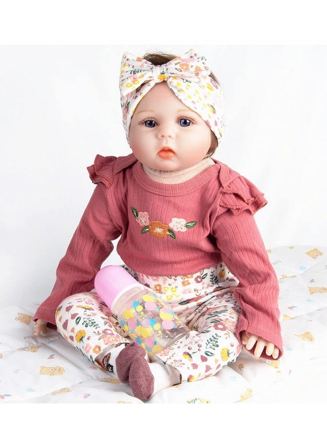 Reborn Baby Doll Clothes 22 Inch Girl Outfit Accessories For 20-22 Inch Reborn Doll Baby Girl Doll Clothes 4Pcs Set