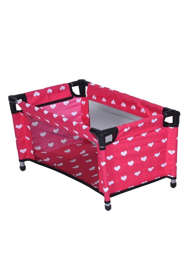 Doll Fold N' Store Pack N' Play - Doll Play Yard With Cute Hearts Design