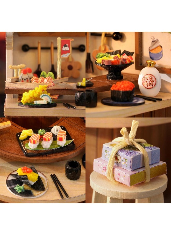 Dollhouse Miniature Diy House Kit Creative Room With Furniture For Romantic Artwork Gift (Revolving Food House)