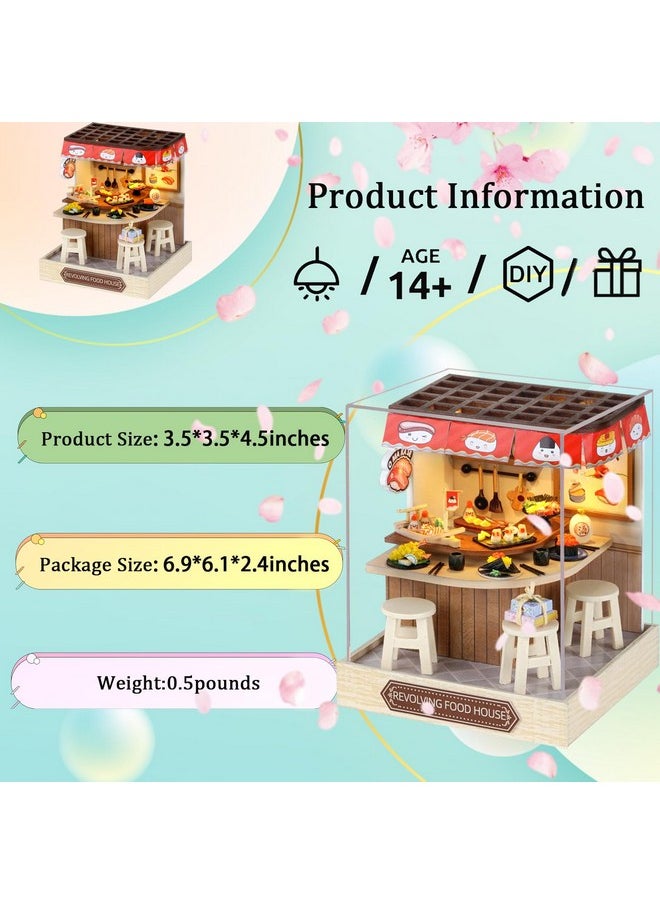 Dollhouse Miniature Diy House Kit Creative Room With Furniture For Romantic Artwork Gift (Revolving Food House)