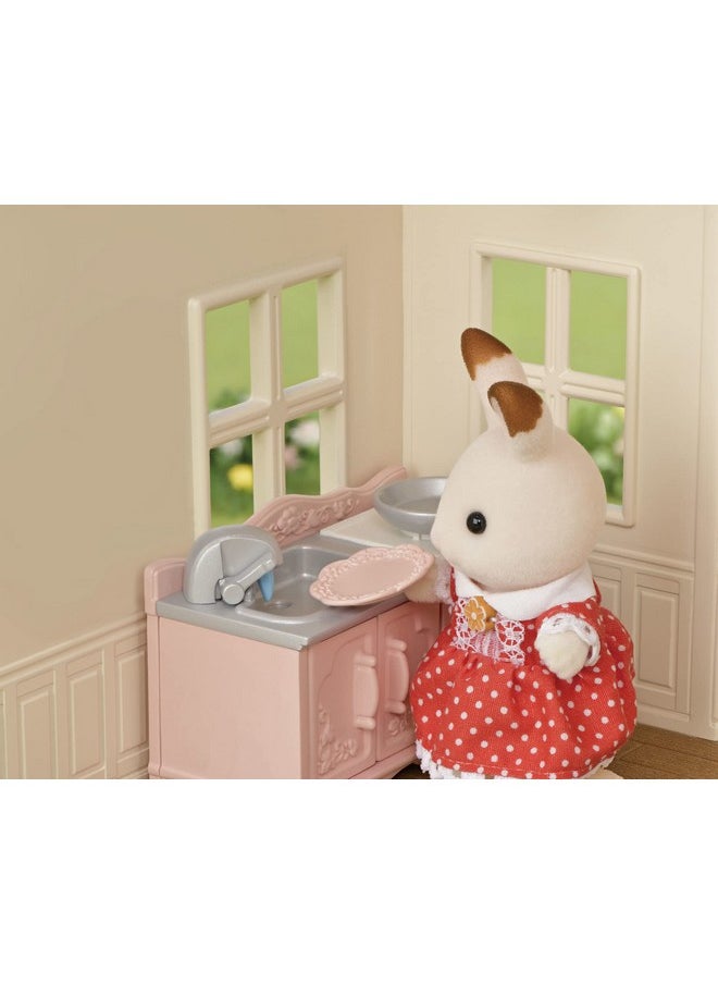 Red Roof Cozy Cottage Dollhouse Playset With Figure, Furniture And Accessories