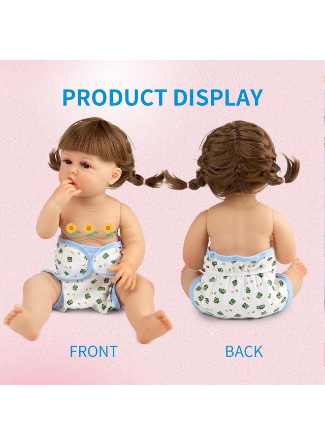 4-Piece Pack Reborn Baby Doll Diapers Underwear Accessories For 17-22 Inch Reborn Doll Newborn Reusable Washable Doll Diapers