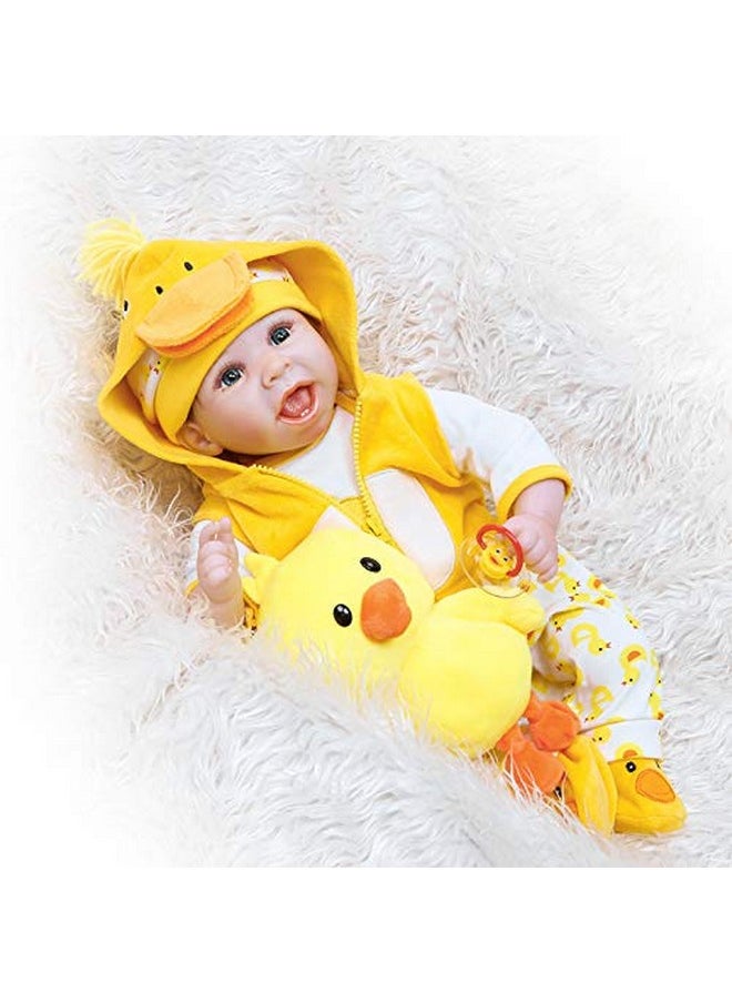 Reborn Baby Dolls Clothes 22 Inch Outfit Accessories Yellow Duck 5Pcs Set For 20-22 Inch Reborn Doll Newborn Girl&Boy