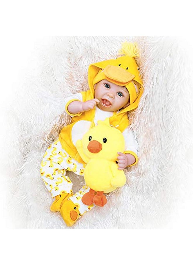 Reborn Baby Dolls Clothes 22 Inch Outfit Accessories Yellow Duck 5Pcs Set For 20-22 Inch Reborn Doll Newborn Girl&Boy