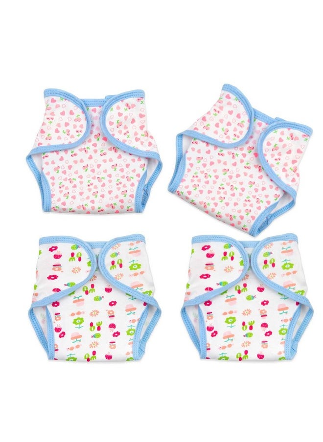 Reborn Baby Doll Diapers Underwear Accessories 4-Piece Pack For 17-22 Inch Newborn Doll Reusable Washable