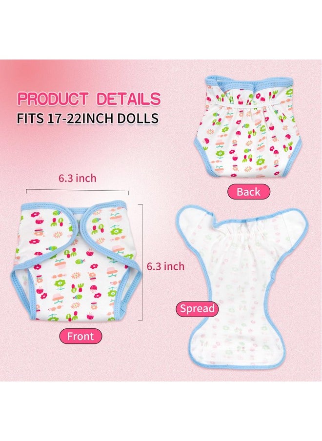 Reborn Baby Doll Diapers Underwear Accessories 4-Piece Pack For 17-22 Inch Newborn Doll Reusable Washable